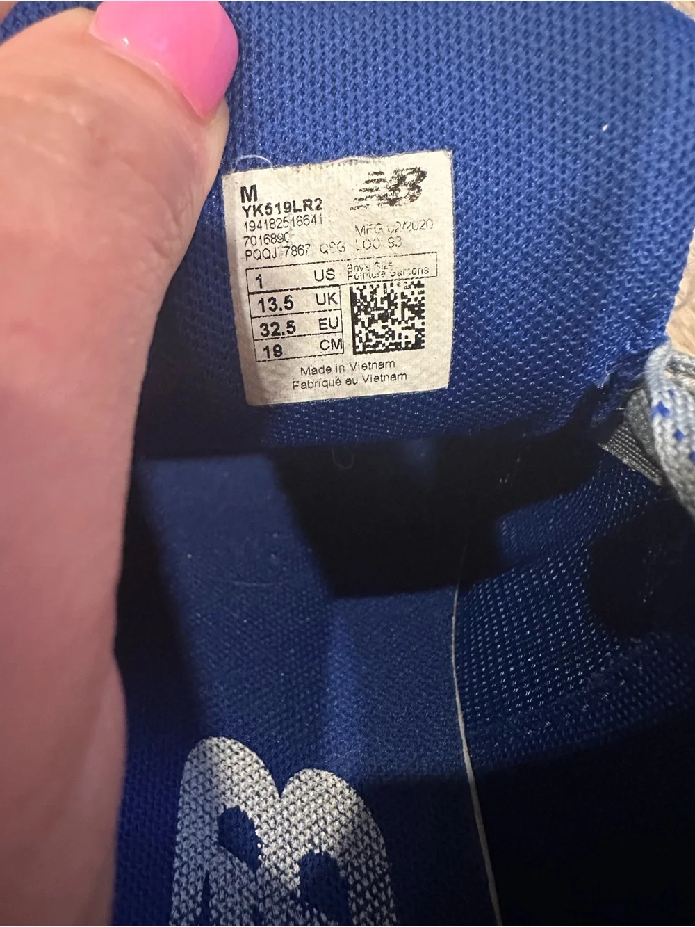 New Balance Kids Blue & Gray Sneakers with Yellow Highlights